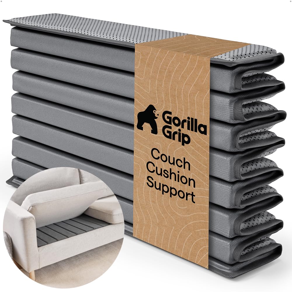 GORILLA GRIP frontal del embalaje mostrando soporte de sofá resistente