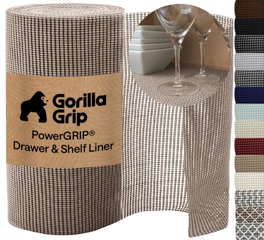 GORILLA GRIP vista frontal del empaque mostrando tamaño y color para organización