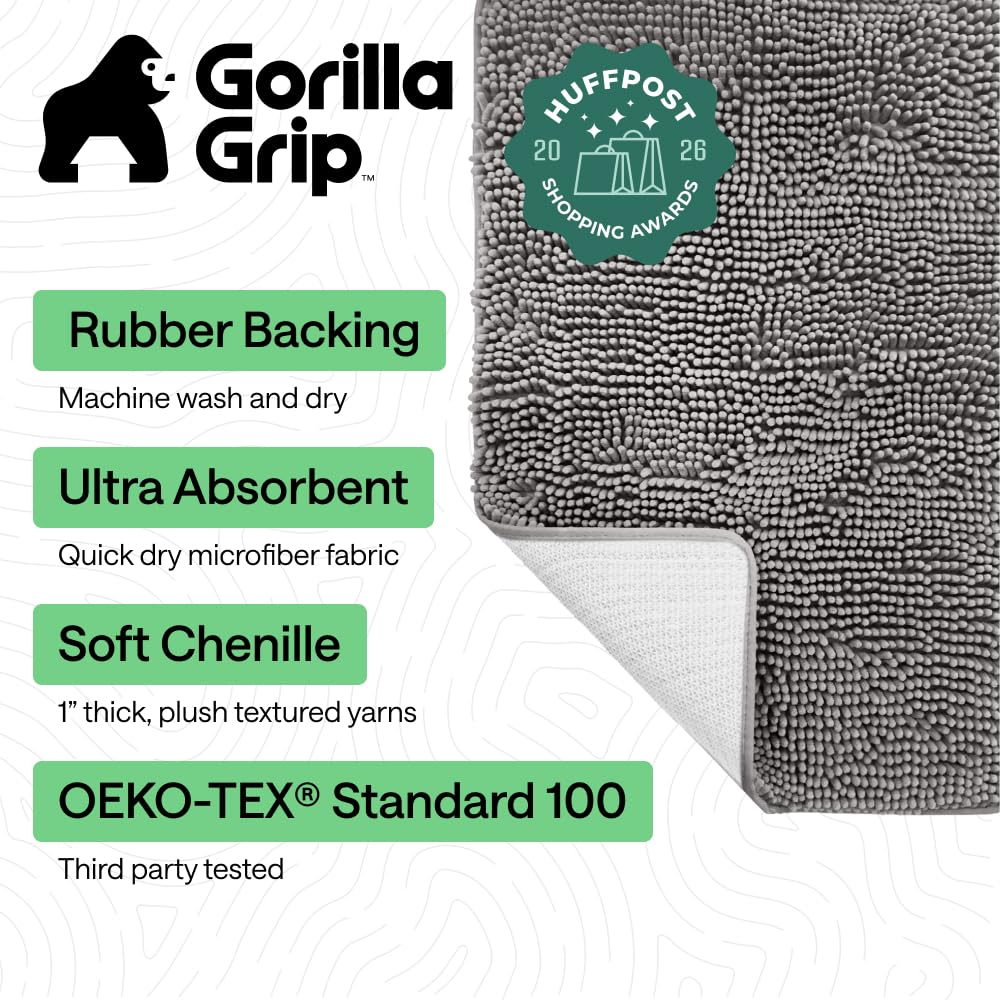 GORILLA GRIP primer plano de chenille mullido para máxima comodidad