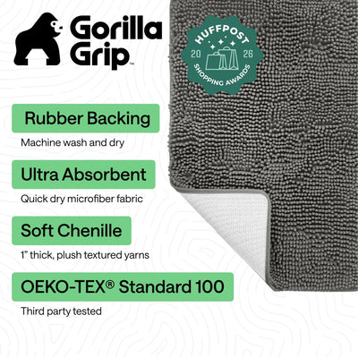 GORILLA GRIP primer plano de chenille mostrando suave textura y confort