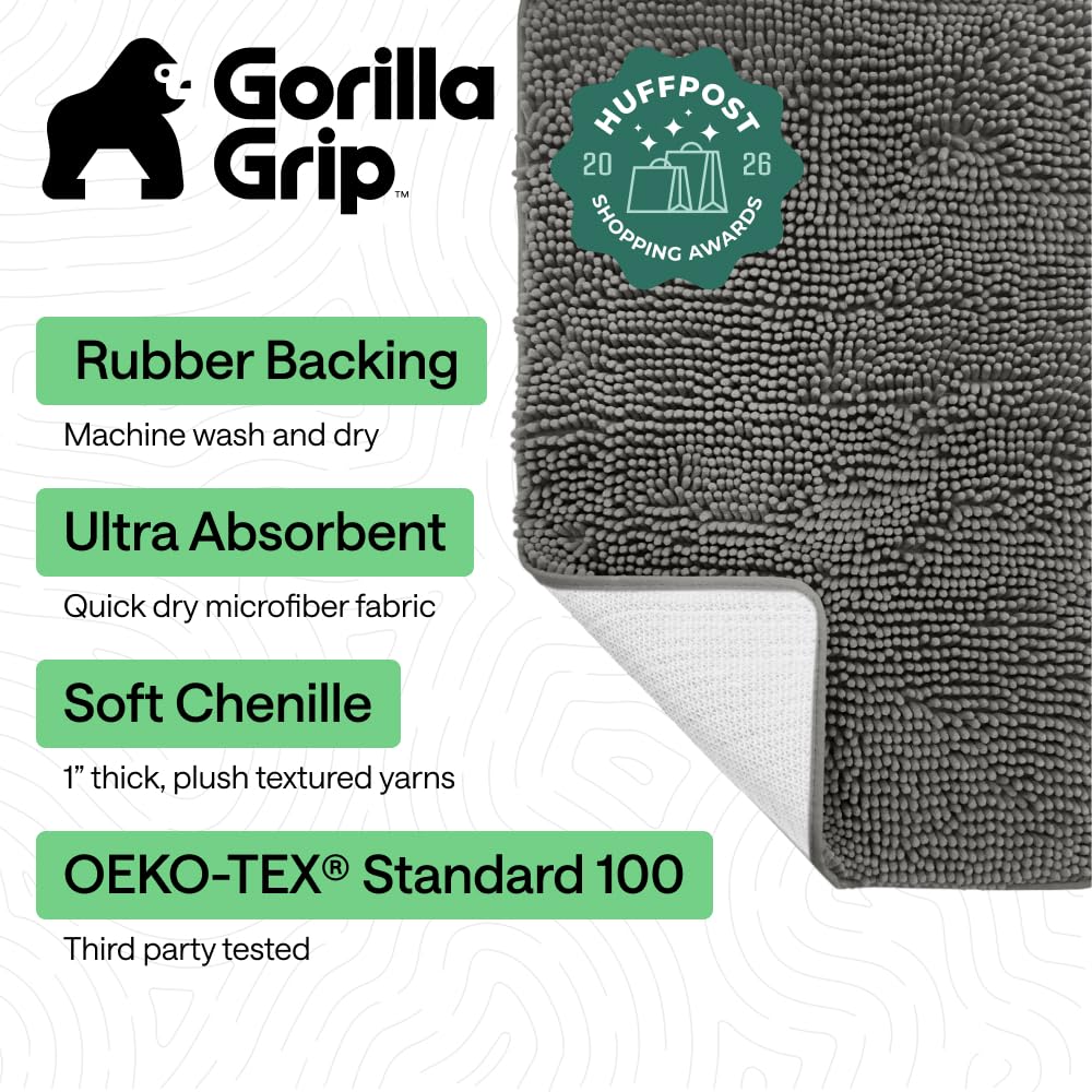 GORILLA GRIP primer plano de chenille mostrando suave textura y confort