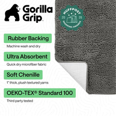 GORILLA GRIP primer plano de chenille mostrando suave textura y confort