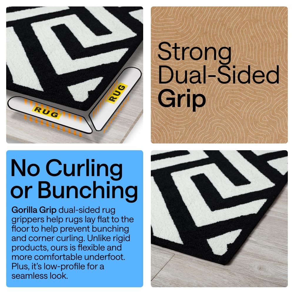 GORILLA GRIP aplicación en esquina para prevenir que la alfombra se levante