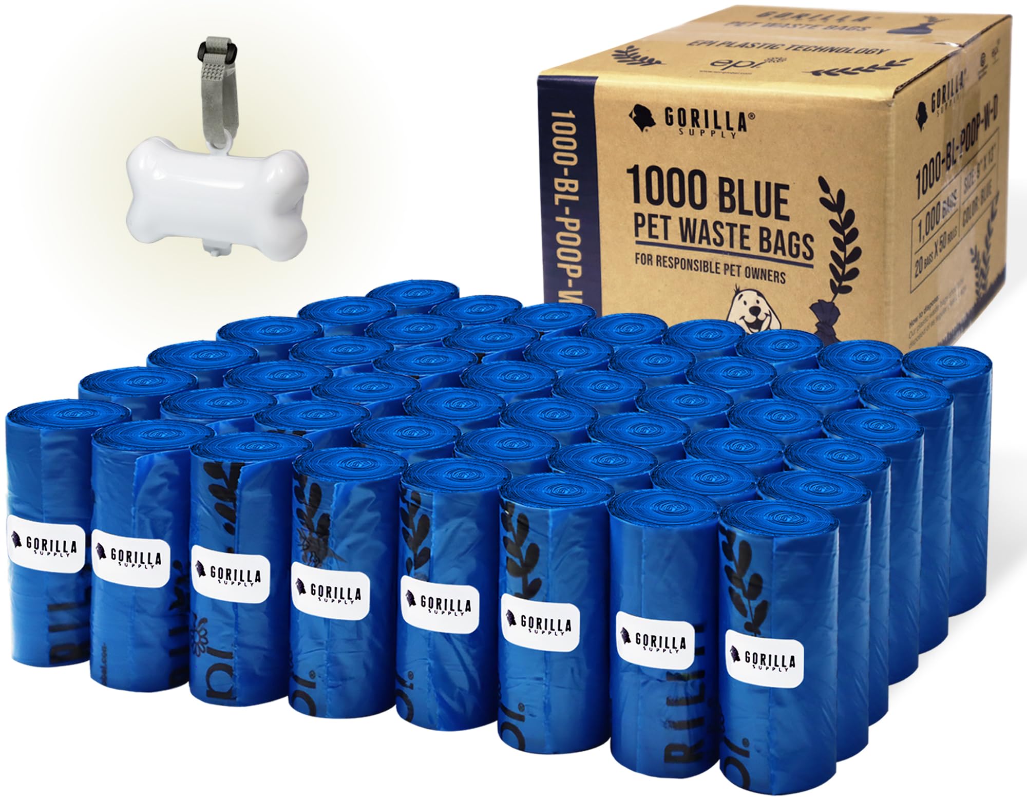 GORILLA SUPPLY paquete frontal con 1000 bolsas para mayor ahorro