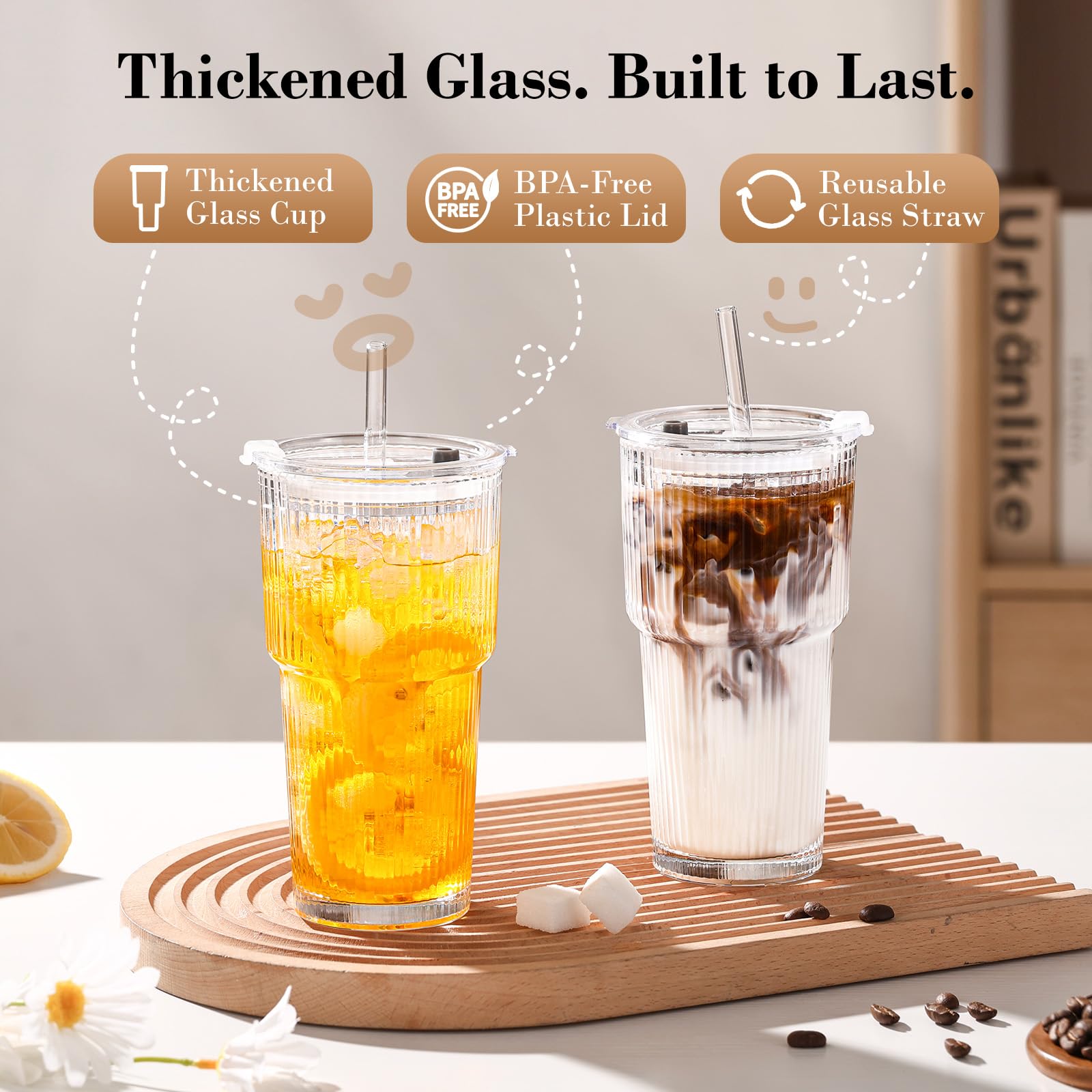 GOSCHE vaso comparado en mano para ver la escala y capacidad real