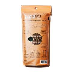GOSHI tejido doble hebra en primer plano que crea espuma y exfolia suavemente