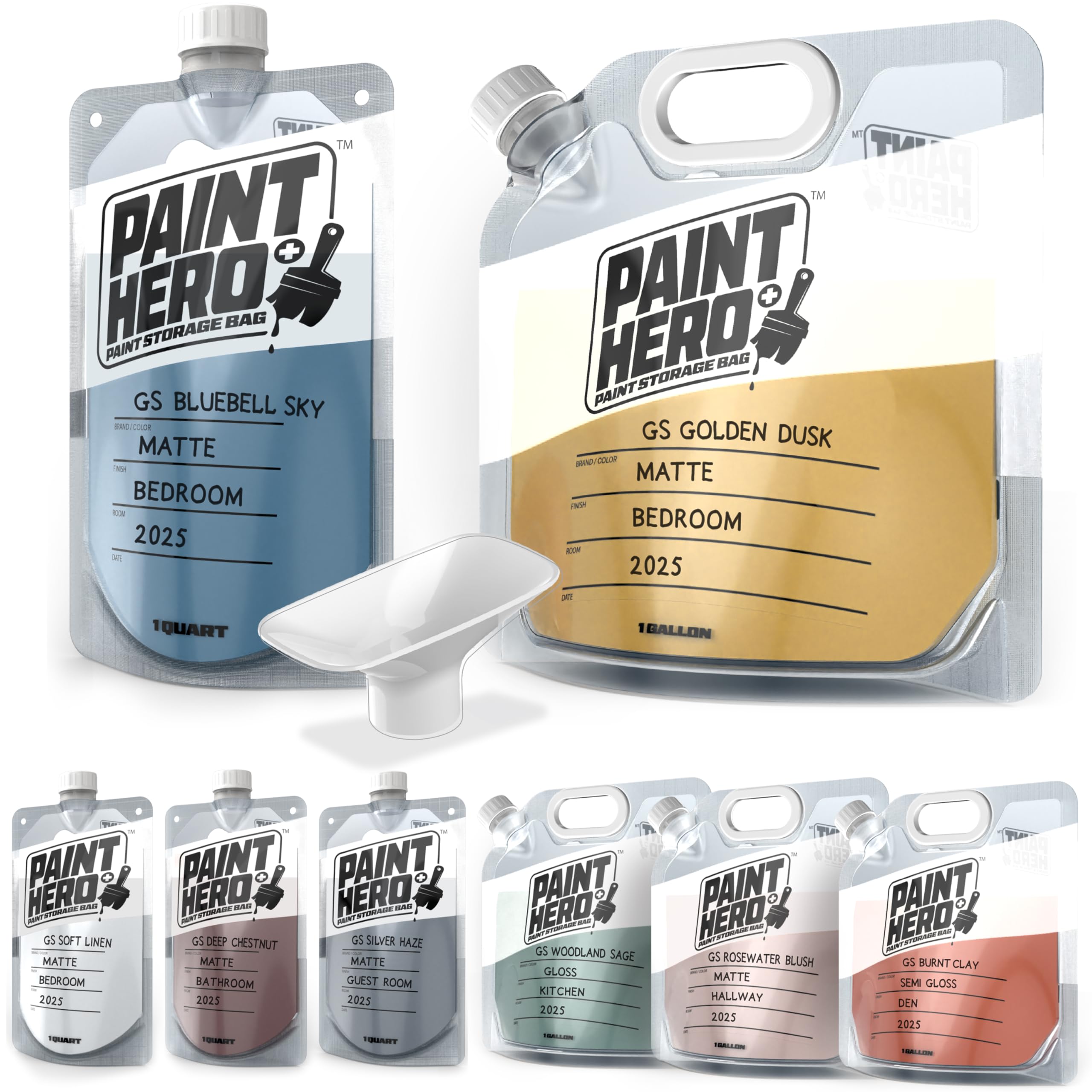 GoSports Outdoors frontal del paquete Paint Hero mostrando las 8 bolsas y ventaja ahorro de espacio