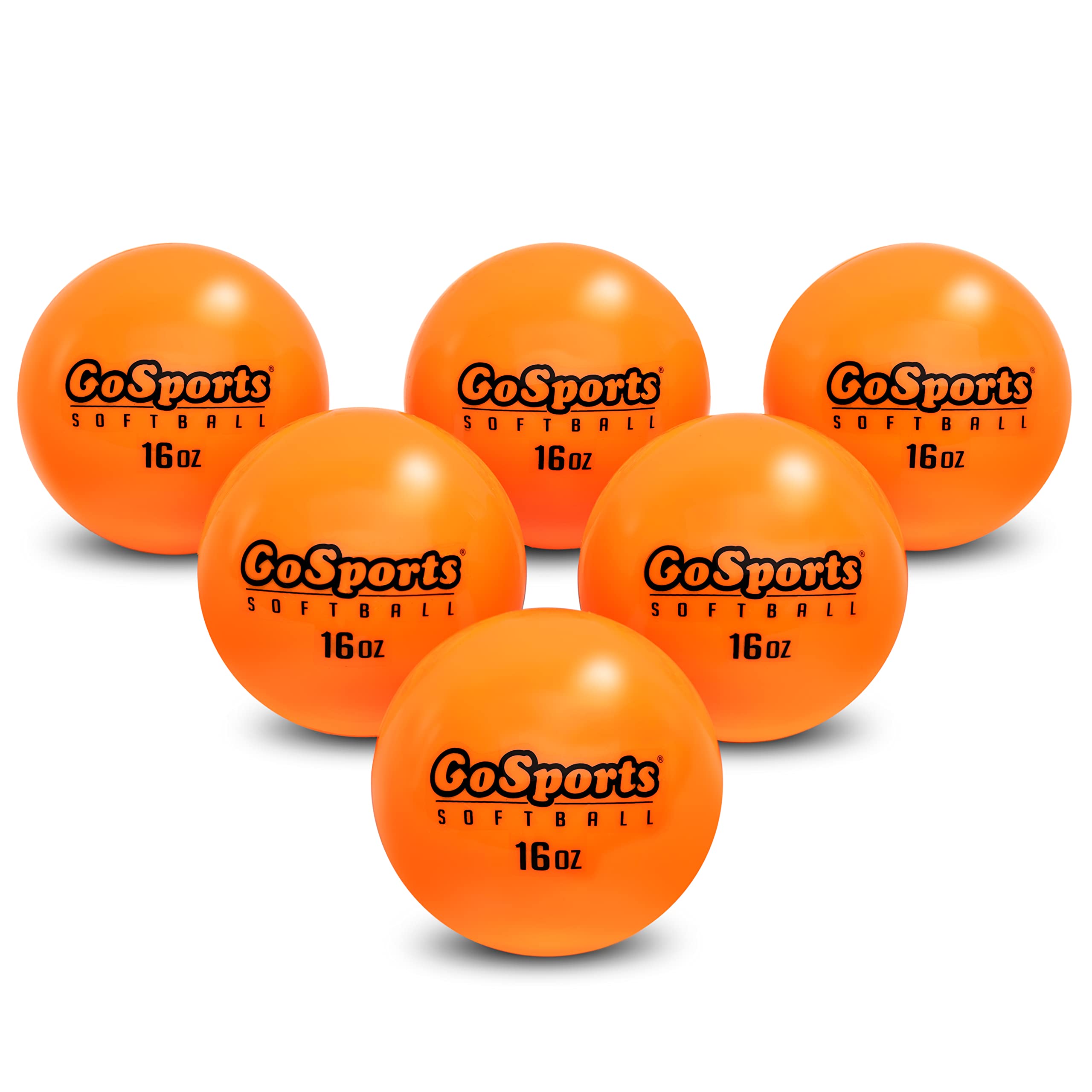 GoSports pelota de entrenamiento frontal mostrando diseño y beneficio de durabilidad