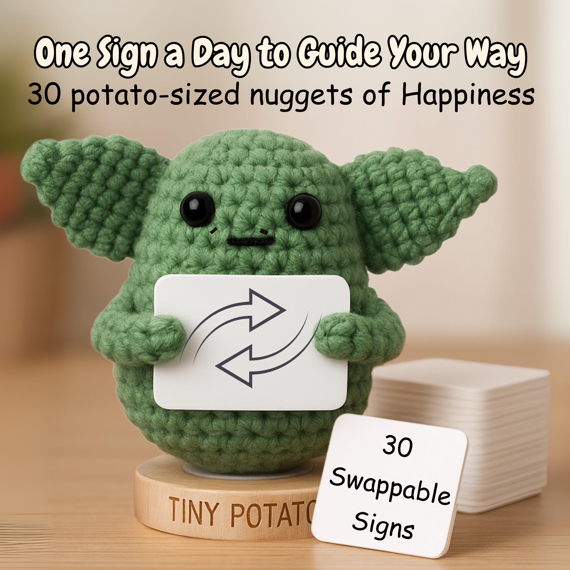 Got you a little something Baby Yoda en escritorio aporta motivación y decoración