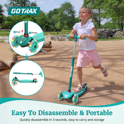 Gotrax KS1 adjustable handlebars demonstrating three height positions for growth