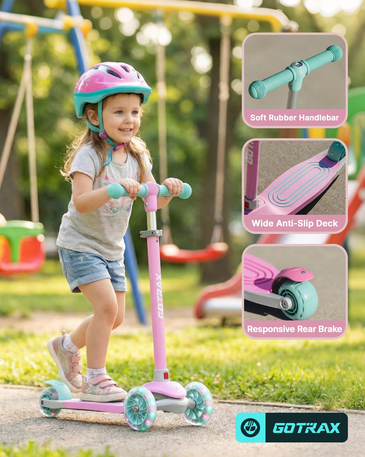Gotrax KS1 adjustable handlebar heights demonstrating growth-friendly fit and comfort