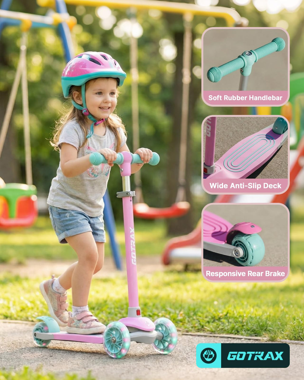 Gotrax KS1 adjustable handlebar heights demonstrating growth-friendly fit and comfort