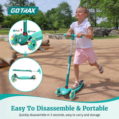 Gotrax KS1 adjustable handlebars demonstrating three height positions for growth