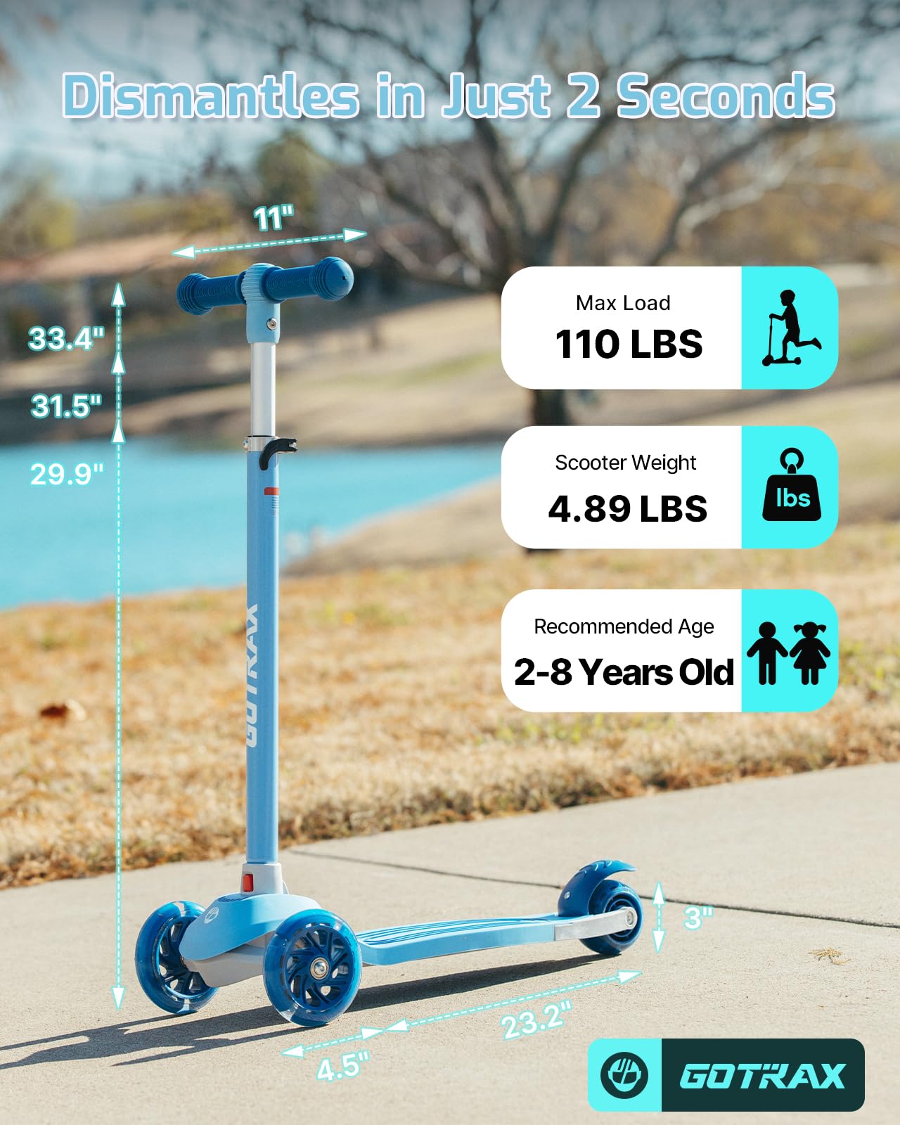 Gotrax KS1 in park use showing Gotrax scooter delivering stable, playful outdoor rides
