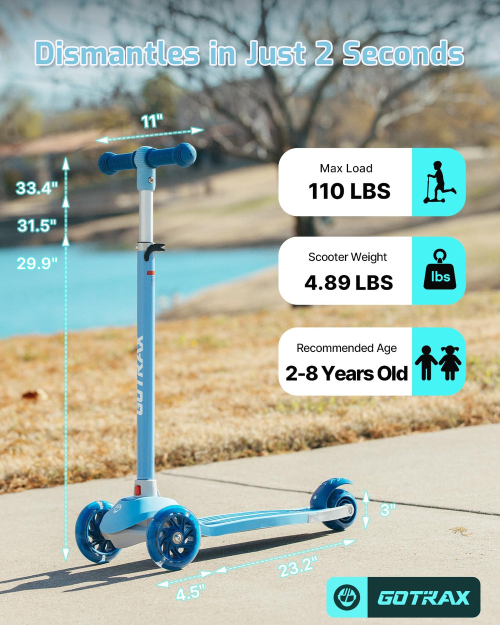 Gotrax KS1 in park use showing Gotrax scooter delivering stable, playful outdoor rides