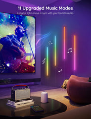 Govee Glide mounted on a living room wall adding ambient gaming mood