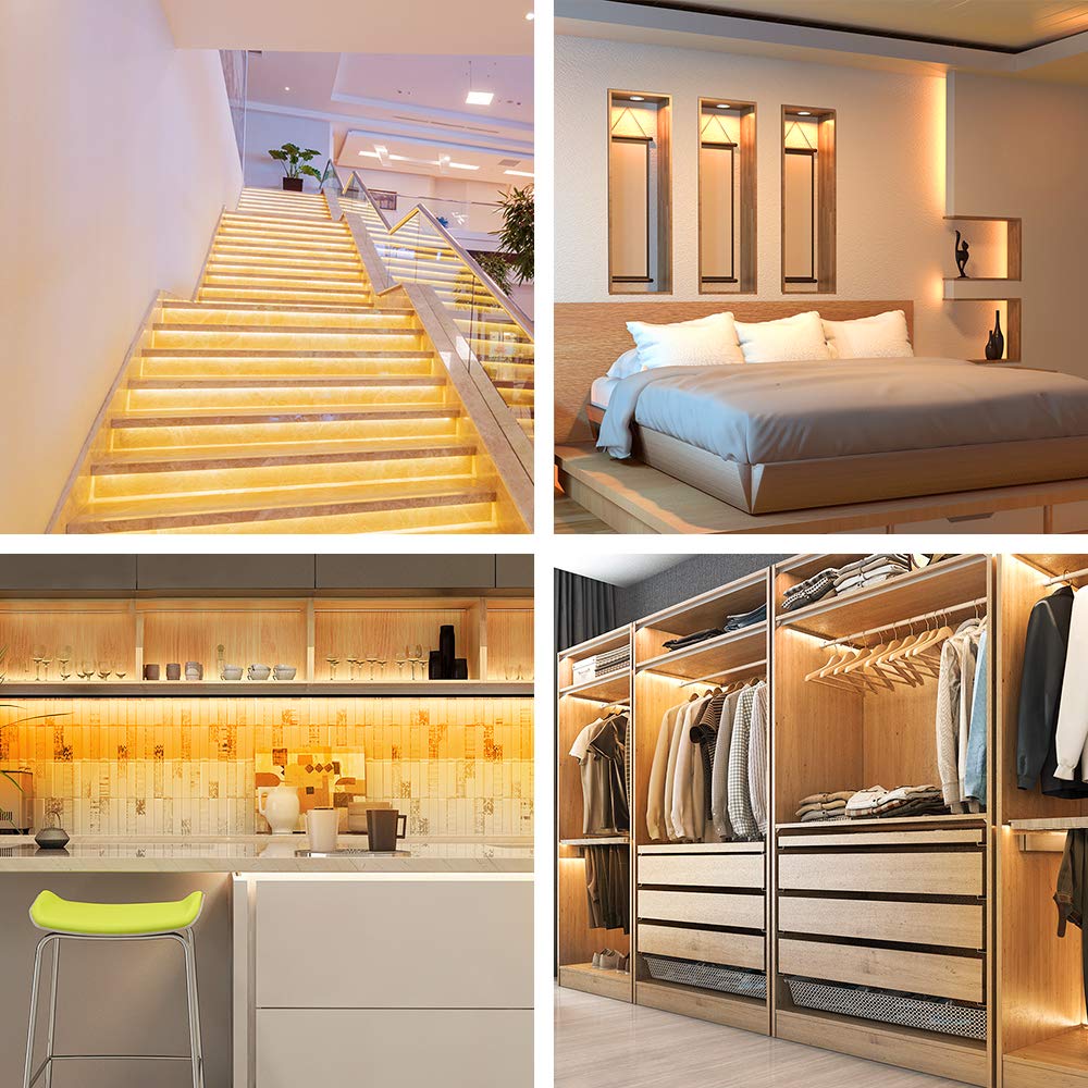 Govee instalada bajo mueble de cocina, luz cálida mejora visibilidad