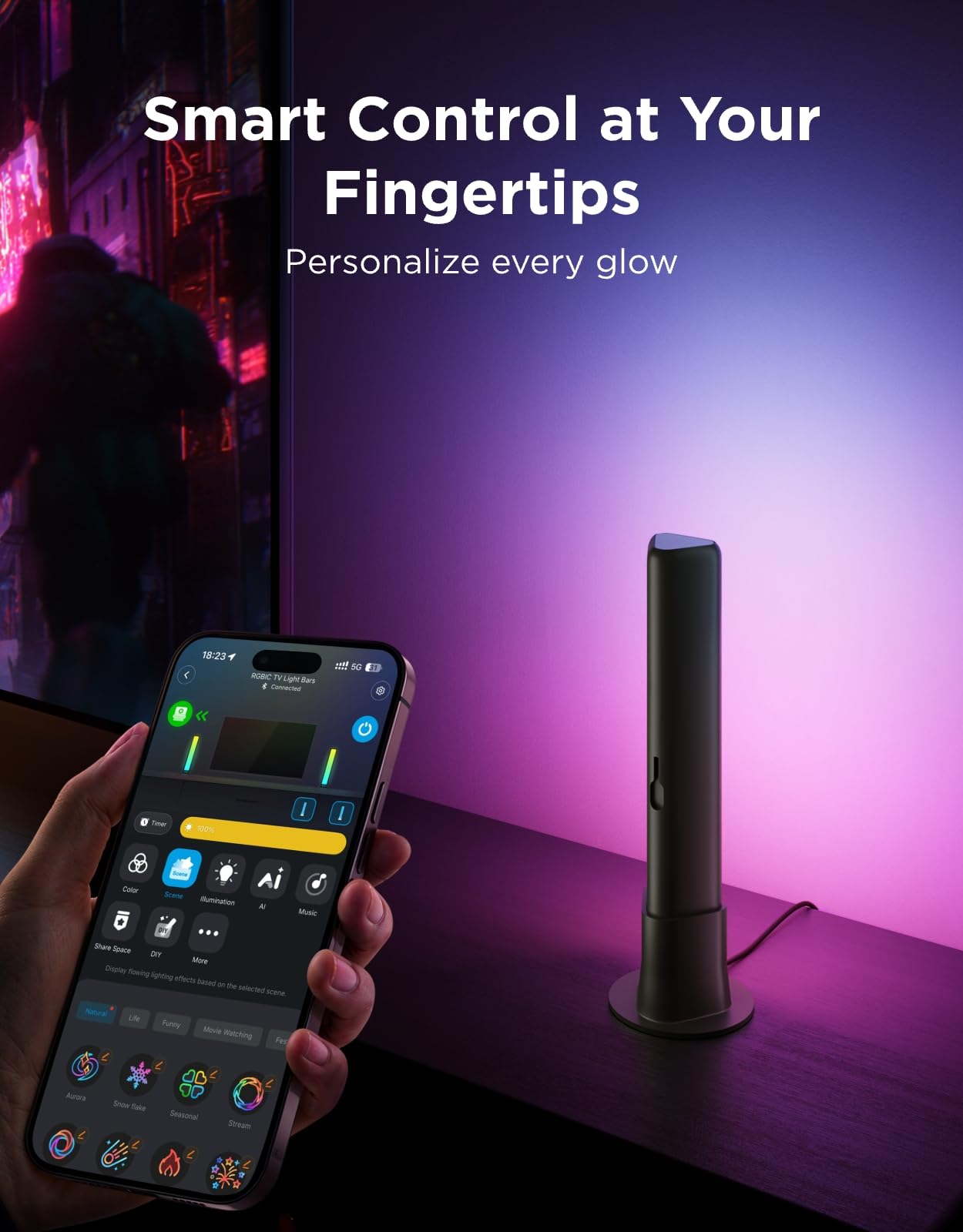 Govee light bar reacting to music showing dynamic sync and immersive effect benefit