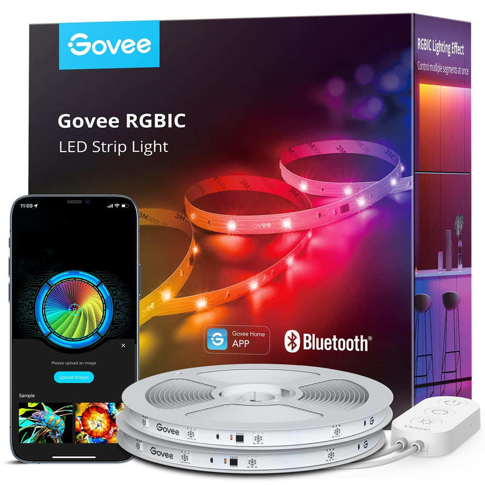 Govee tira LED frontal mostrando colores vivos y cobertura amplia