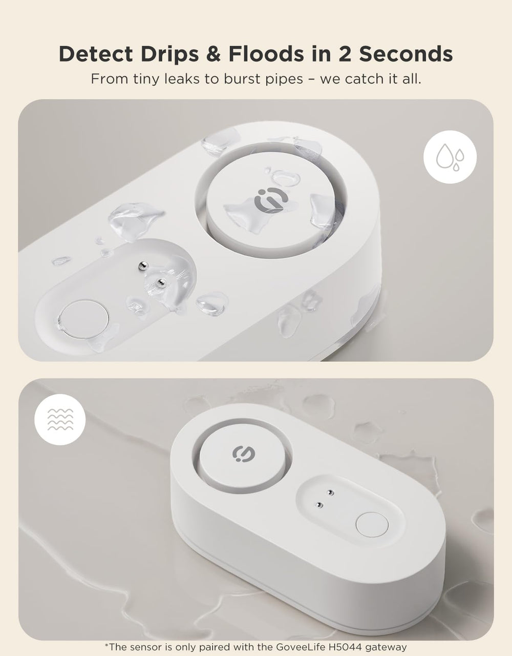 GoveeLife primer plano de las sondas detectoras para mayor sensibilidad