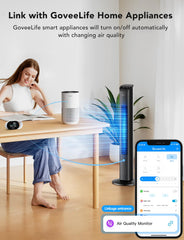 GoveeLife H5106 detalle del sensor mostrando la entrada de aire para detección precisa