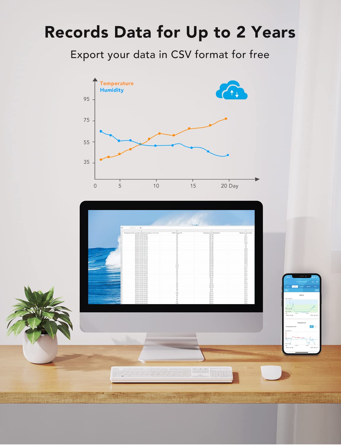 GoveeLife H5106 en salón de casa para monitorizar PM2.5 temperatura y humedad ambiente