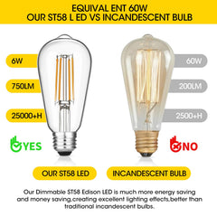 Gozelux bulb in hand showing ST58 size and easy-installation benefit
