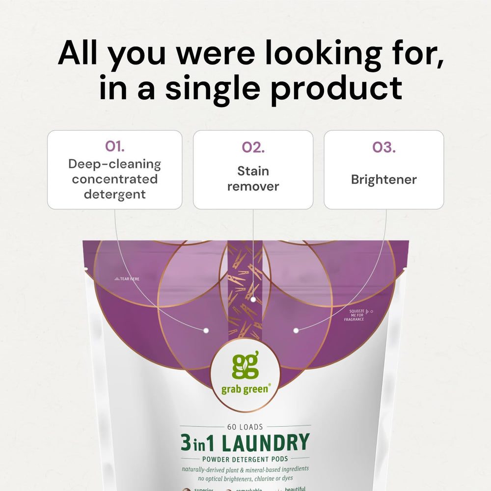 Close-up of a Grab Green pod texture highlighting concentrated cleaning power