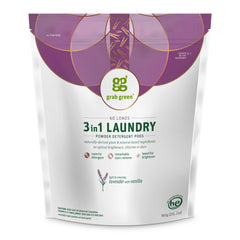 Grab Green tub front view showing Lavender + Vanilla scent and 60-count convenience