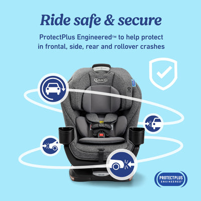 Graco Extend2Fit forward-facing mode with child for proper harnessing