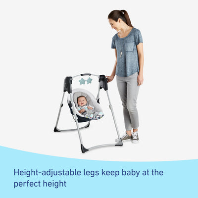 Graco Slim Spaces adjustable legs illustrated for easy height customization