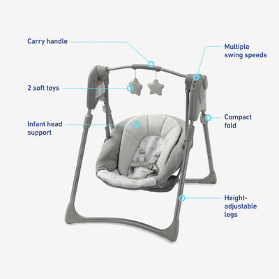Graco Slim Spaces placed in living room to show portability and room fit