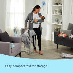 Graco Slim Spaces close-up of padded seat and 5-point harness for secure comfort