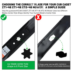 Grasscool blade side profile illustrating 1-3/8 inch lift for improved airflow and suction