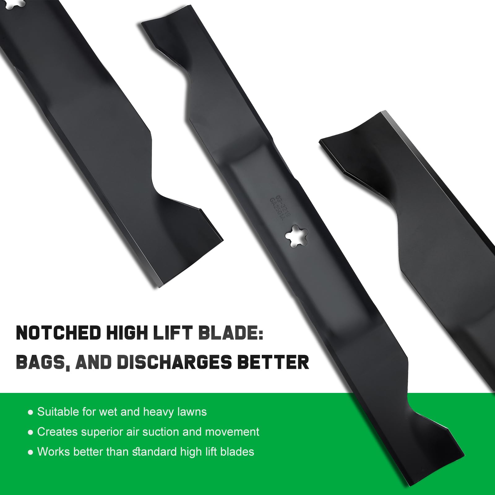 Grasscool blades in mower bagger setup showing efficient collection benefit