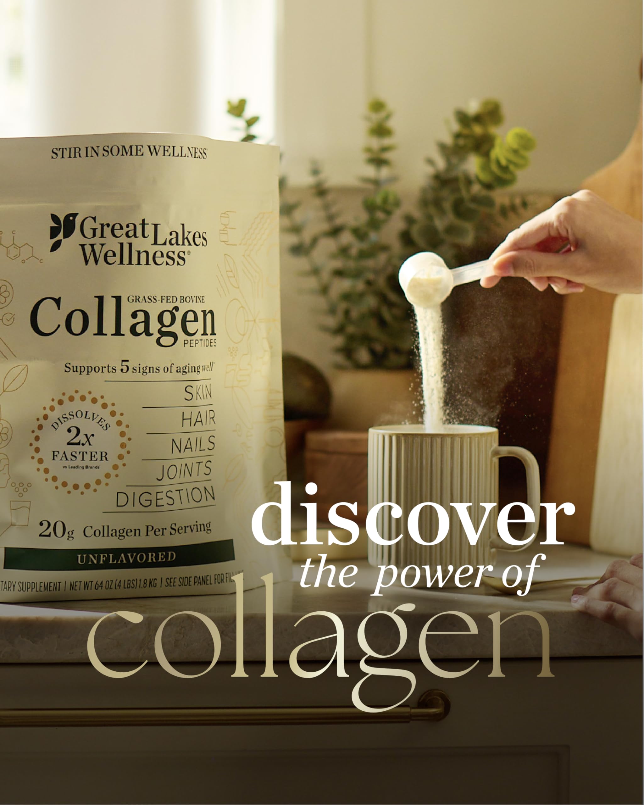 Great Lakes Gelatin powder dissolving in coffee for easy mornings