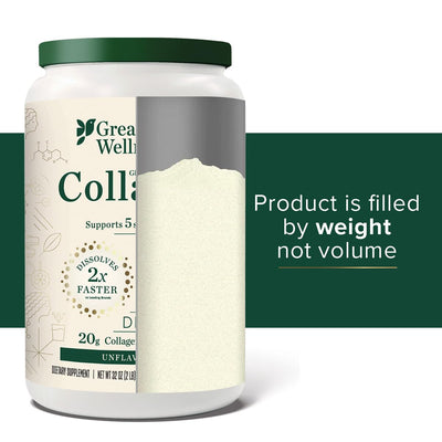 Great Lakes Gelatin scoop measuring 20g serving for accurate dosing