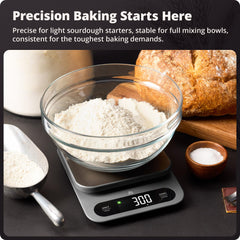 Greater Goods en uso con un tazón mezclador, ideal para repostería y masas