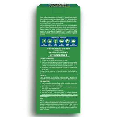 Green Gobbler ambiente de cocina limpio tras uso, tuberías despejadas