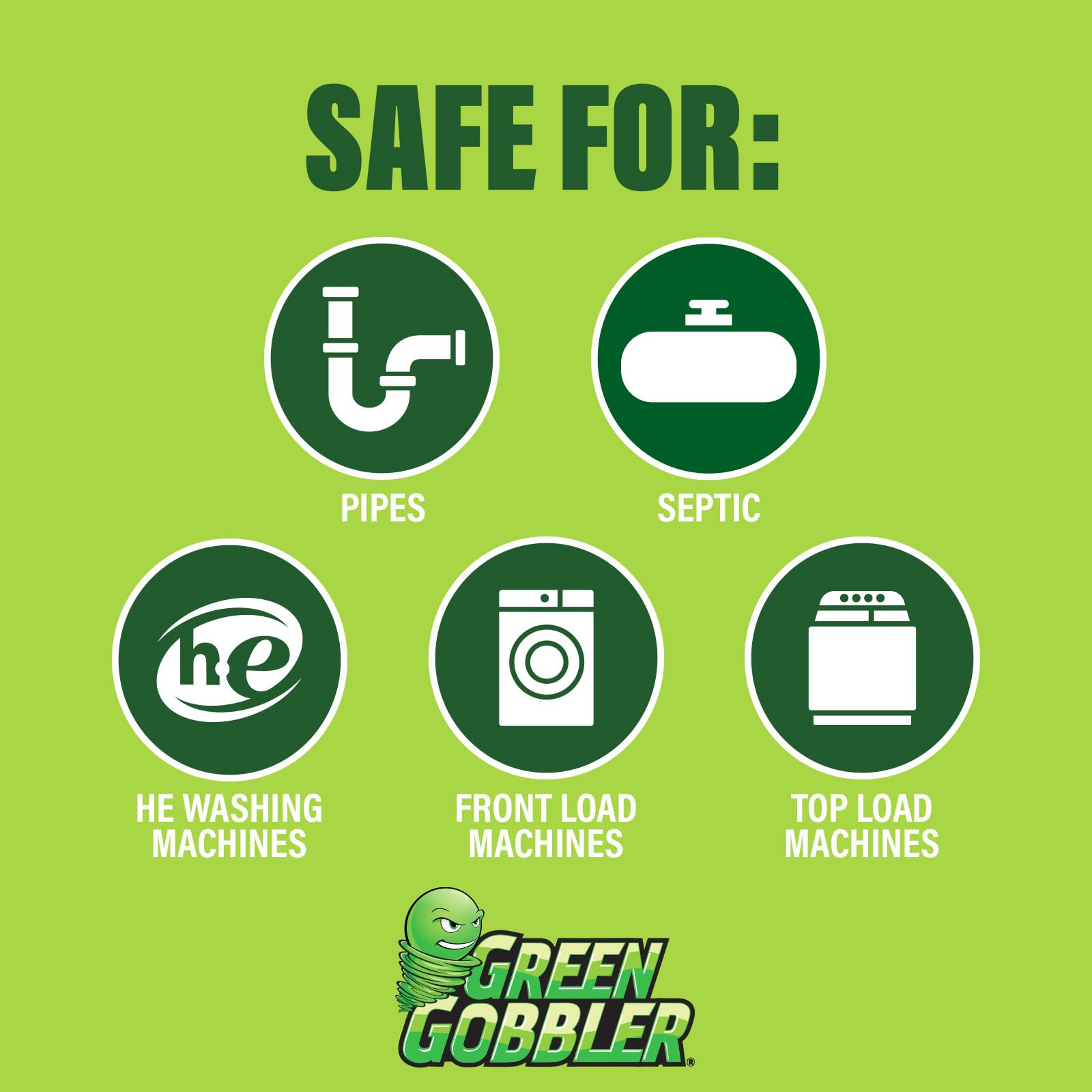 Green Gobbler acercamiento a la etiqueta con instrucciones y seguridad