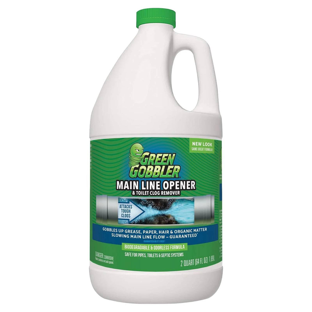Green Gobbler botella frontal 64 oz mostrando envase y marca, solución concentrada