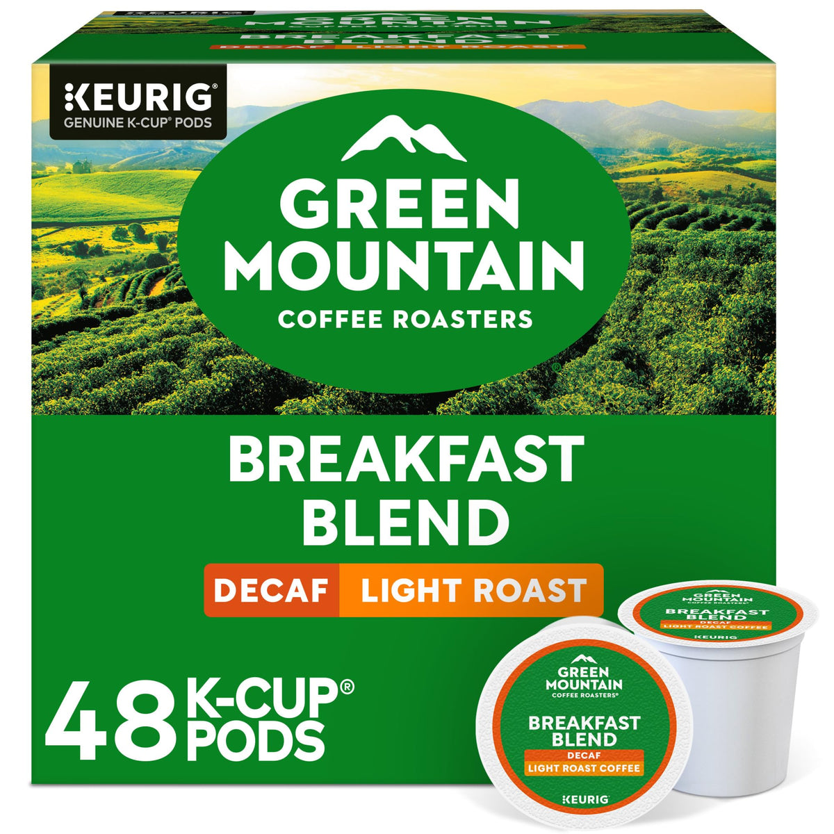 Green Mountain Coffee Roasters cápsula K-Cup vista frontal con sellado y conveniencia