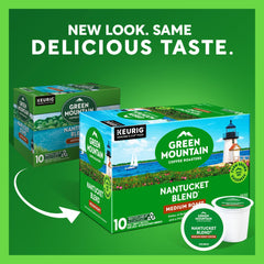 Green Mountain close-up de cápsula K-Cup y textura para aroma preservado