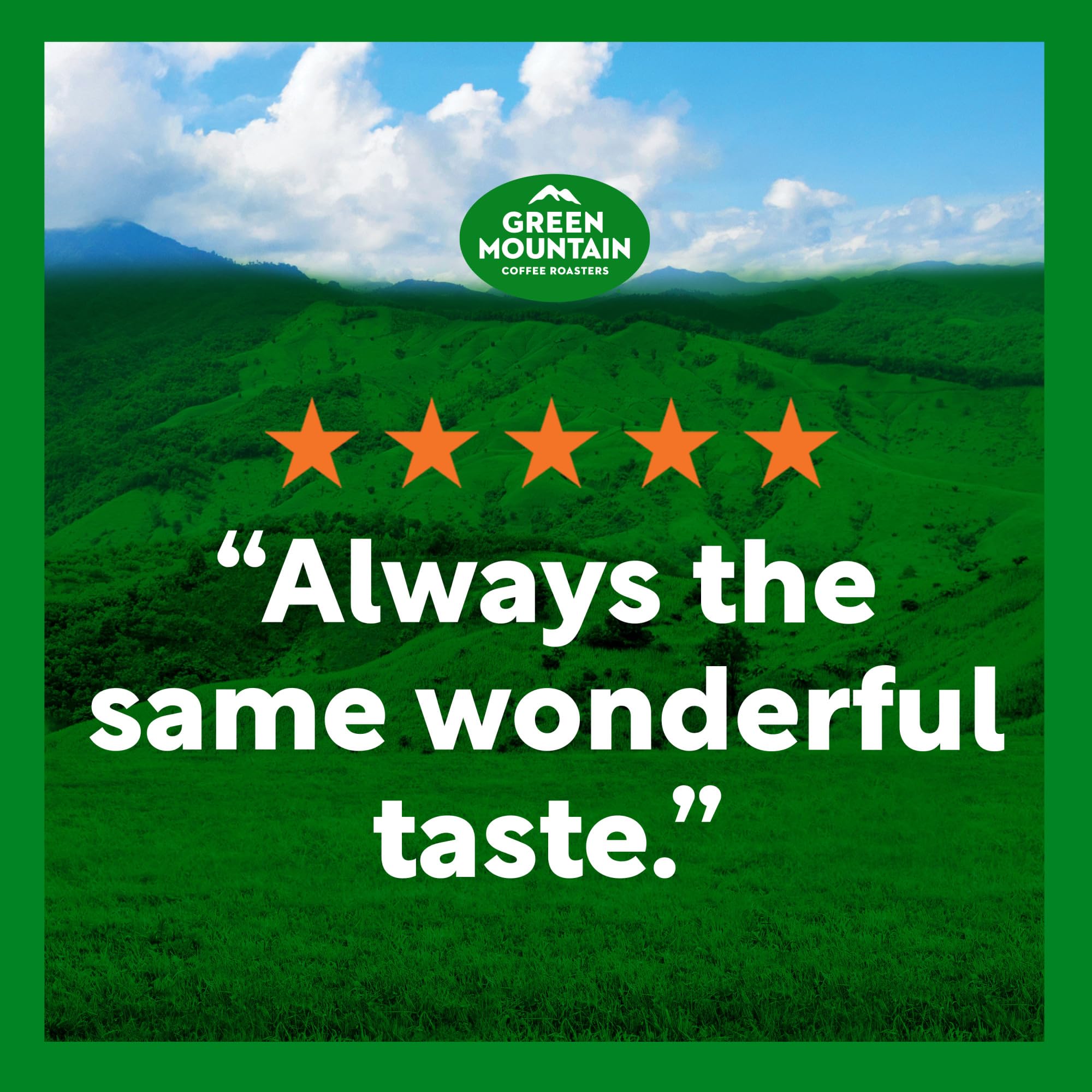 Green Mountain Coffee Roasters label showing responsibly sourced and kosher certification