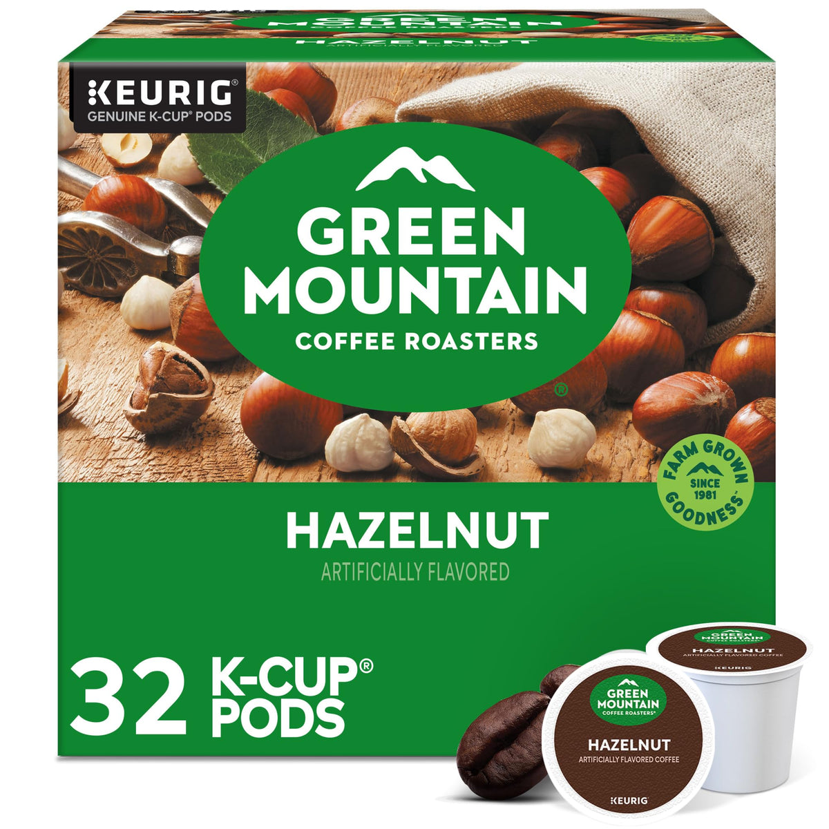 Green Mountain Coffee Roasters front packaging showing product and brand benefits