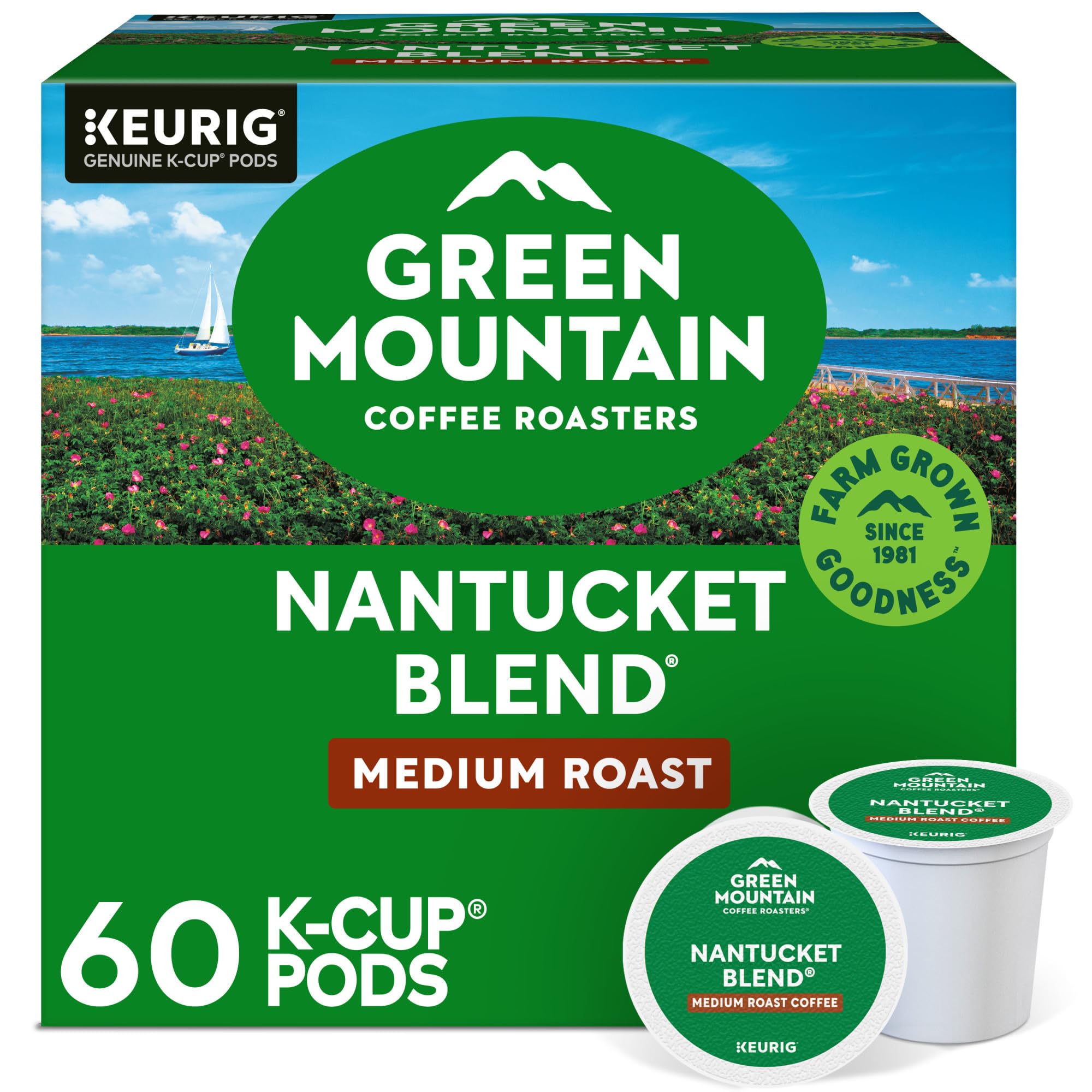 Green Mountain Coffee Roasters empaque frontal mostrando diseño y conveniencia