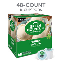 Green Mountain Coffee Roasters opened pod with ground coffee showing freshness ready to brew