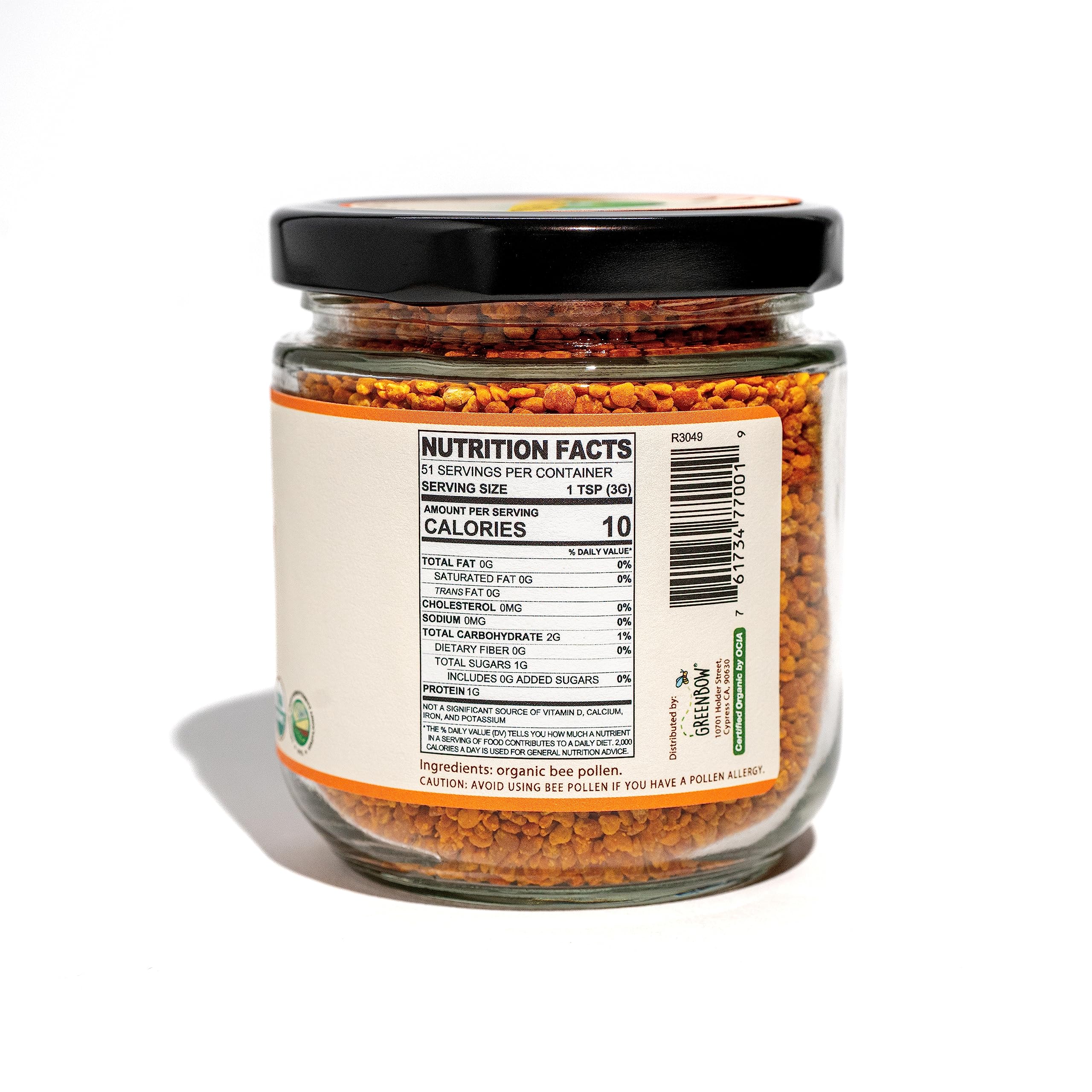 Greenbow textura granulada de polen conservando nutrientes visibles