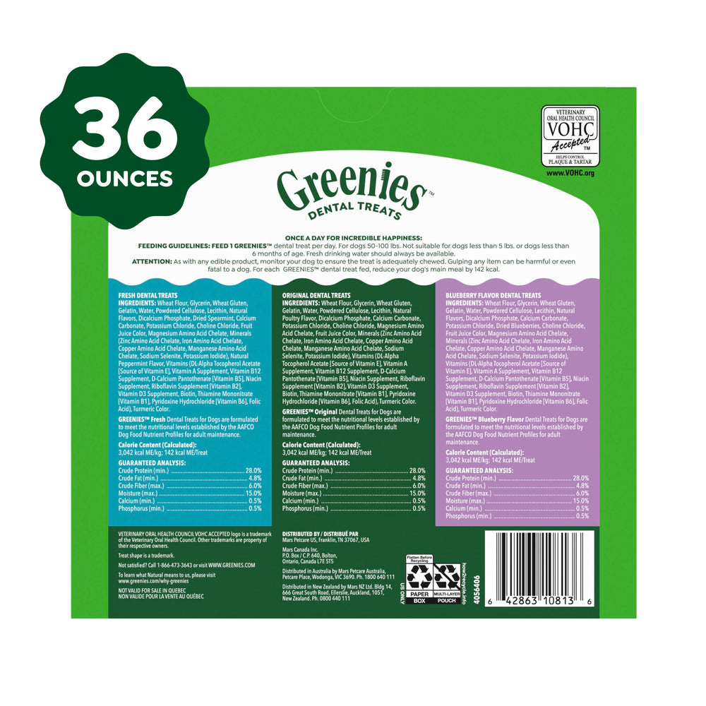 Greenies en cocina doméstica mostrando uso como premio diario