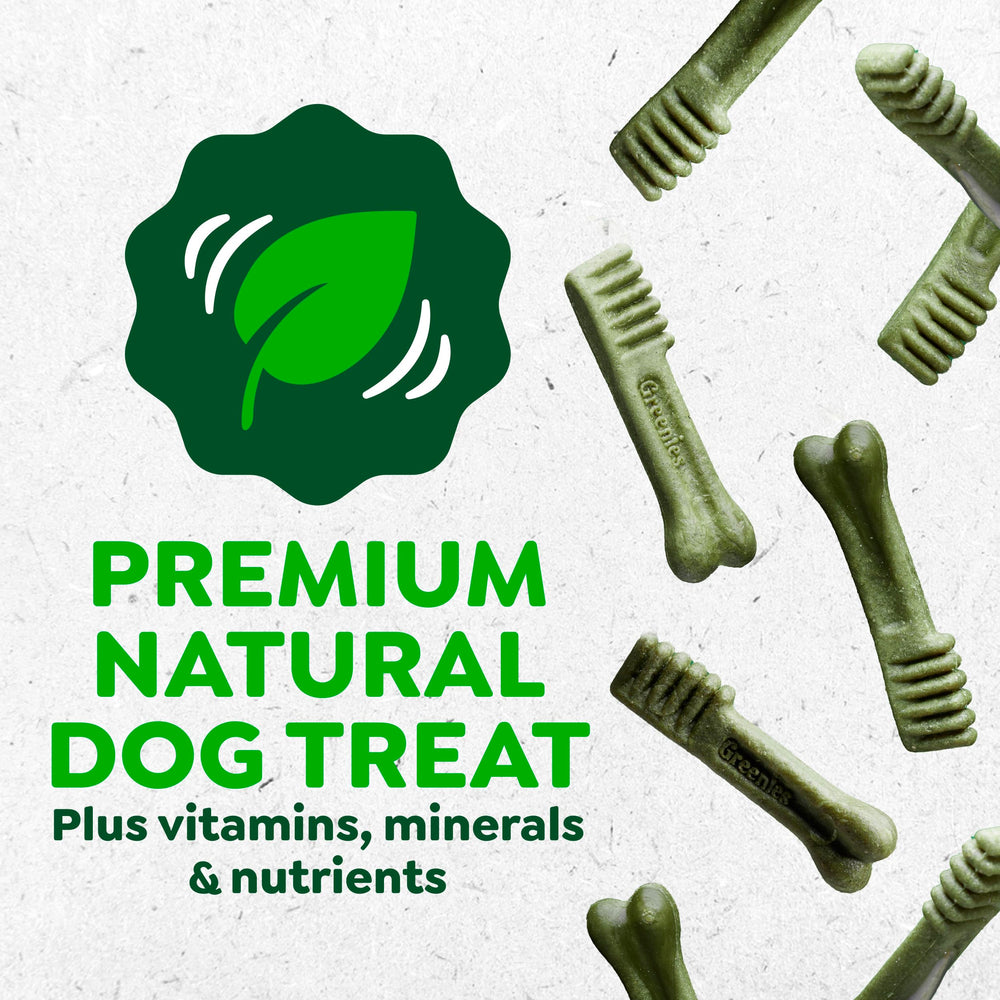 Greenies etiqueta con información nutricional clara y recomendada por veterinarios